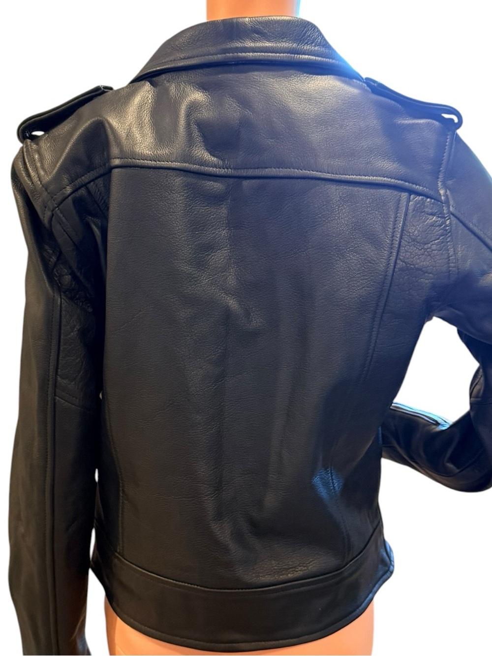 Straight to Hell Jacket Black Leather Vincent Motorcycle Women's Large to XL - Picture 3 of 15